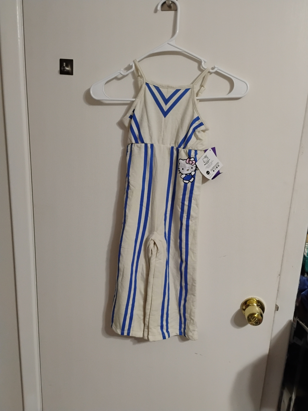 Sanrio Cream and Blue Striped Hello Kitty Jumpsuit